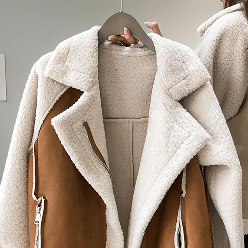Brielle | Trendy Faux Shearling Zip-Up Jacket