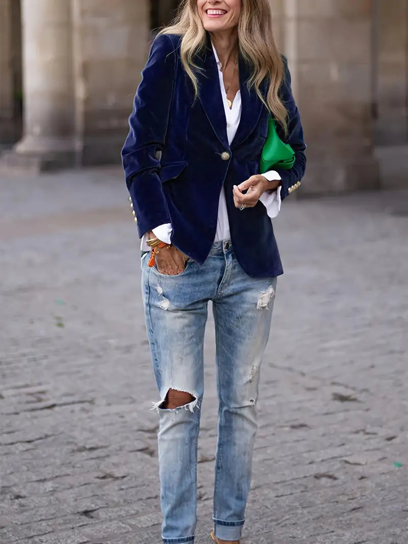 Nicola | Elegant Velvet Blazer