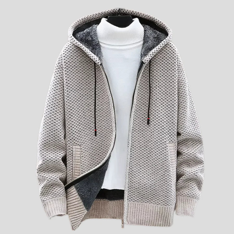 Silas |Textured Hood Cardigan