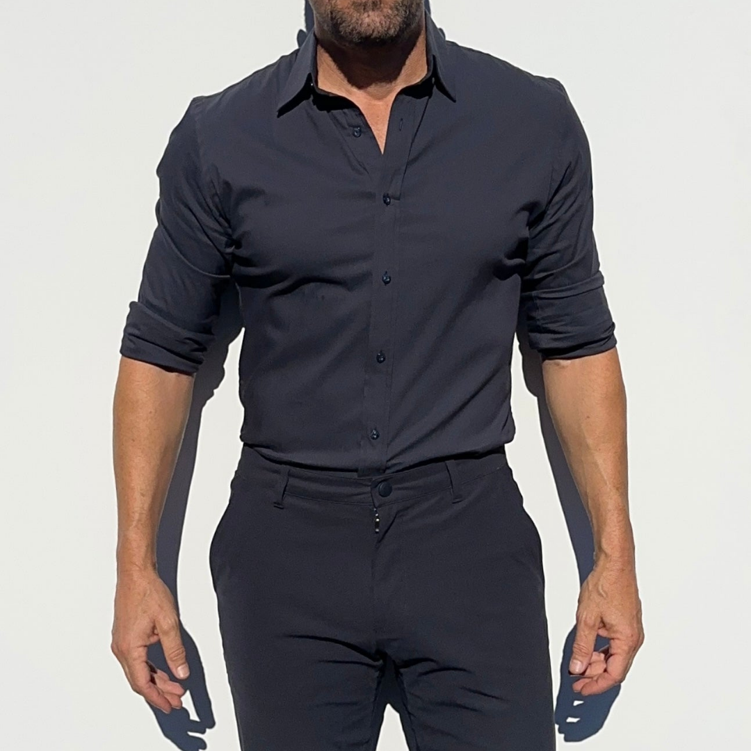 Tomas | Wrinkle free zip-up shirt