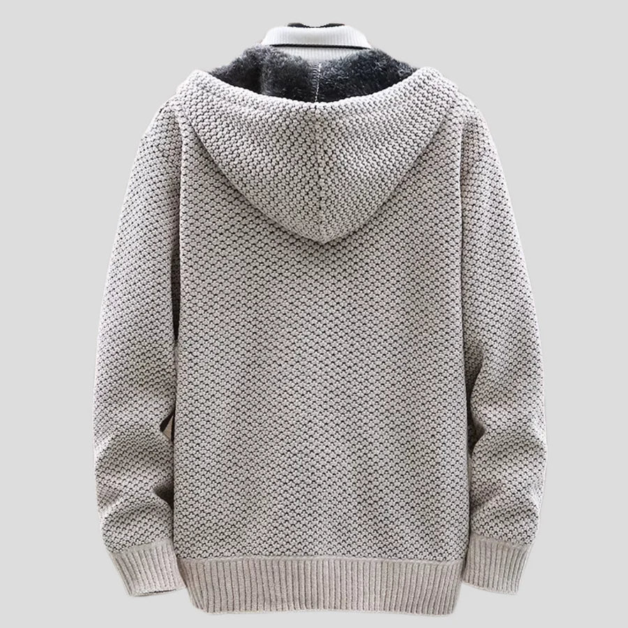 Silas |Textured Hood Cardigan