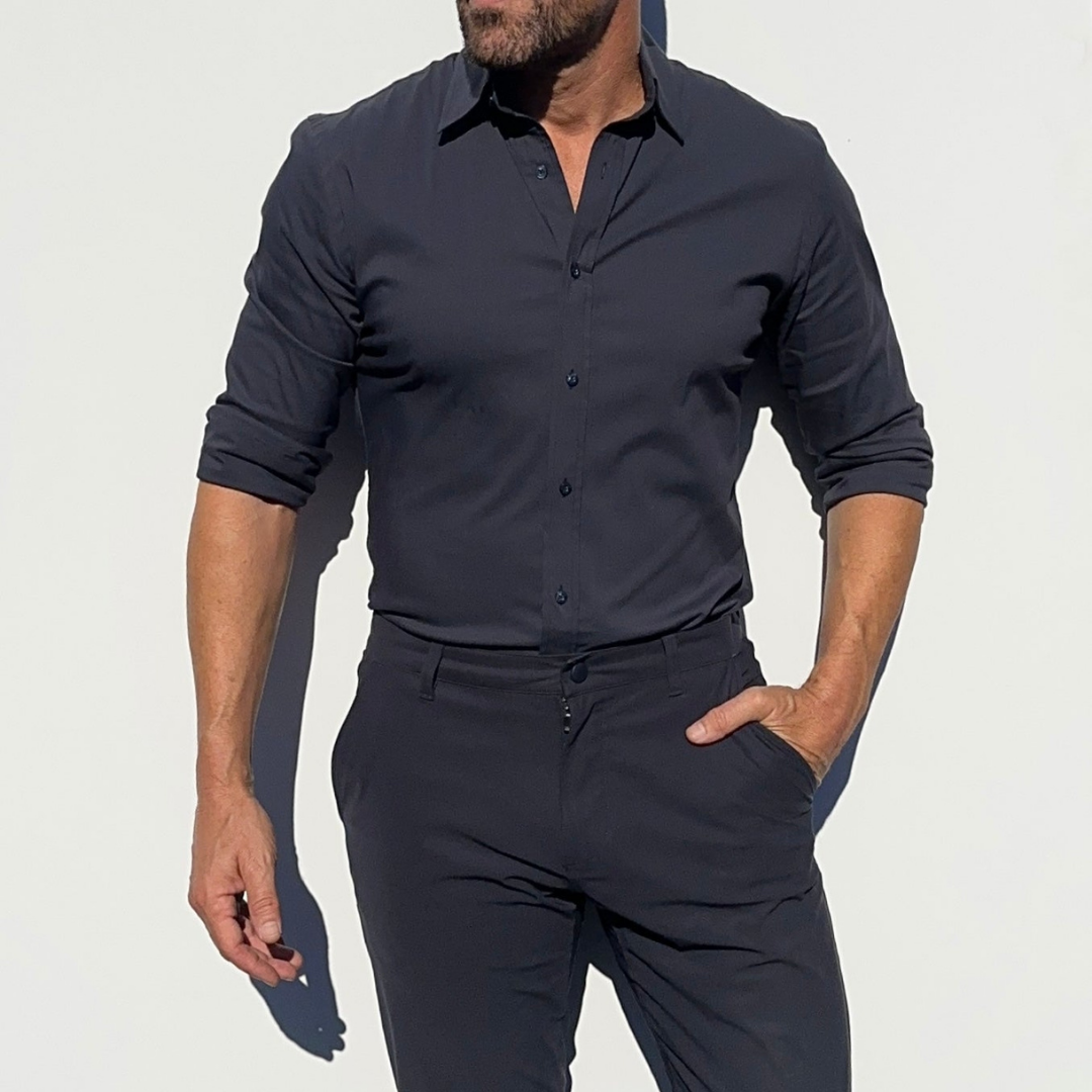 Tomas | Wrinkle free zip-up shirt