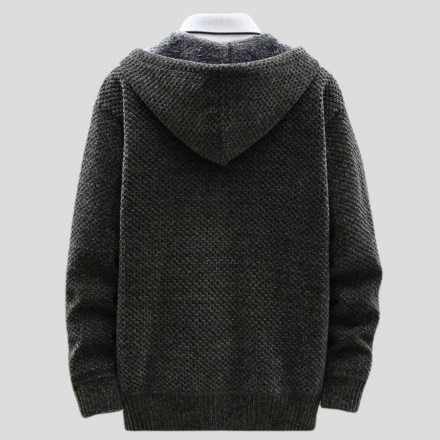 Miguel |Textured Hood Cardigan