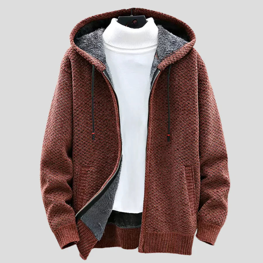 Miguel |Textured Hood Cardigan