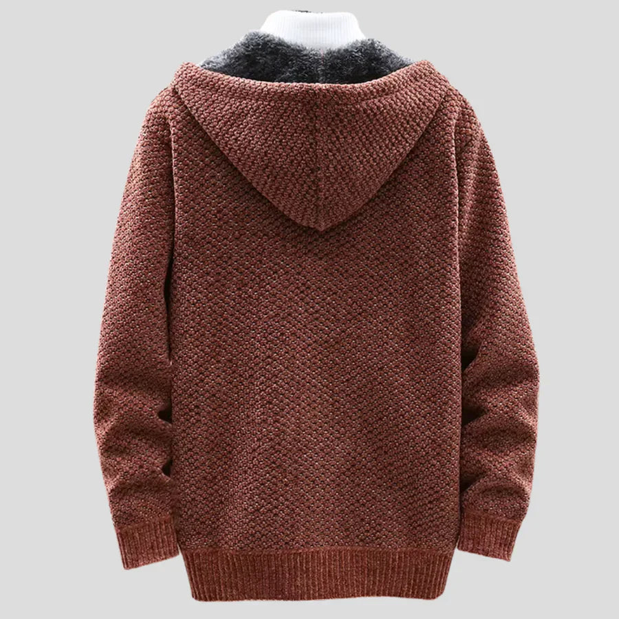 Miguel |Textured Hood Cardigan