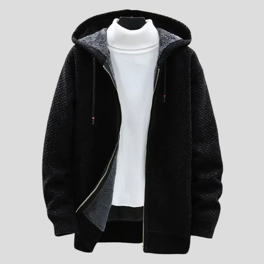 Miguel |Textured Hood Cardigan