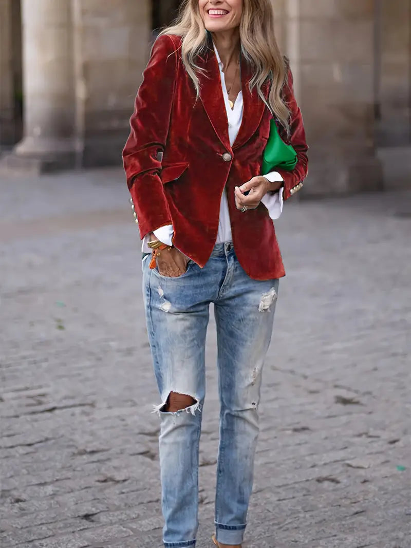 Nicola | Elegant Velvet Blazer