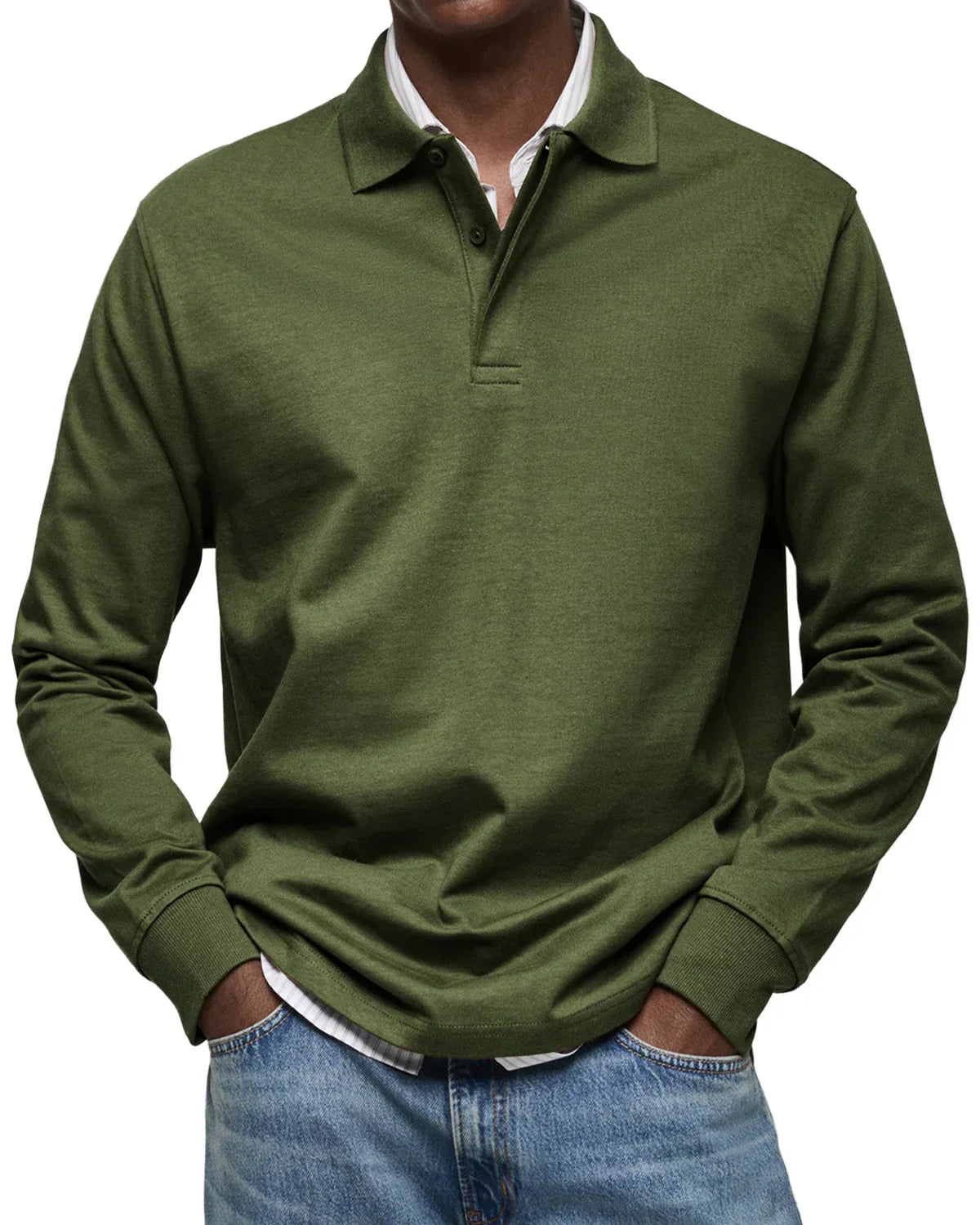 William™ | Casual Long Sleeve Polo Shirt