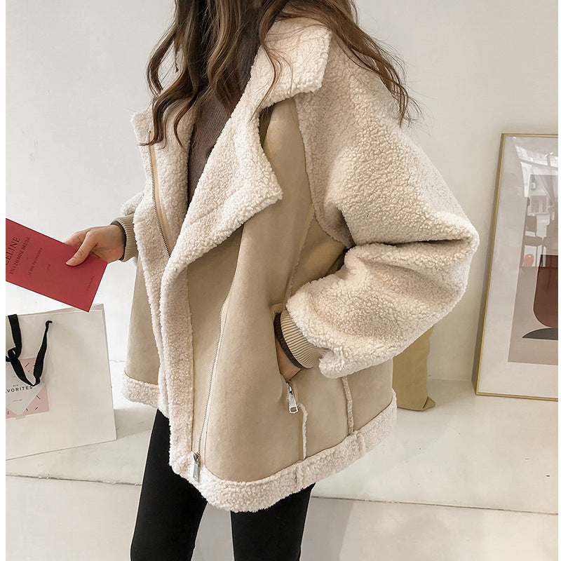 Brielle | Trendy Faux Shearling Zip-Up Jacket